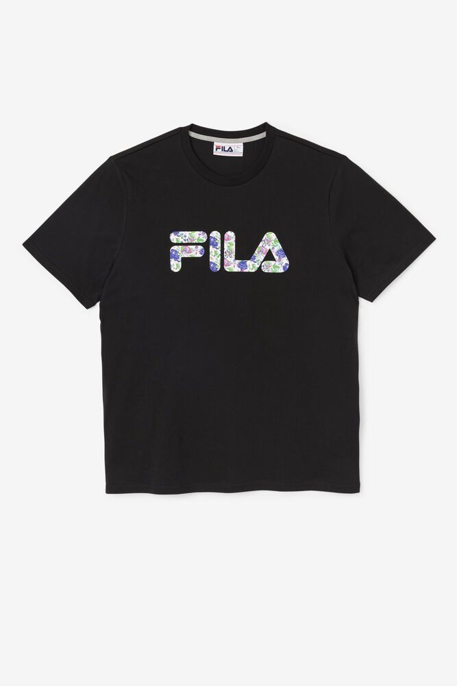 Fila T-Shirt Saranac Mens Black - India UQY-426871